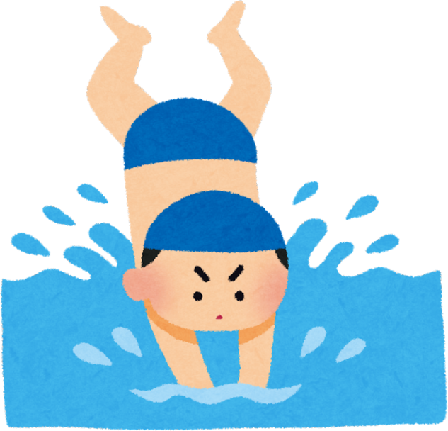 Illustration of a Boy Diving into Water